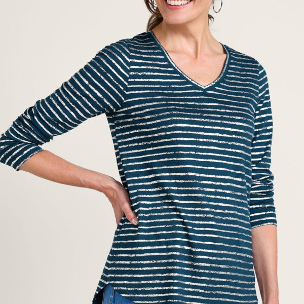 Pima Isabel Foil Stripe LS Tunic