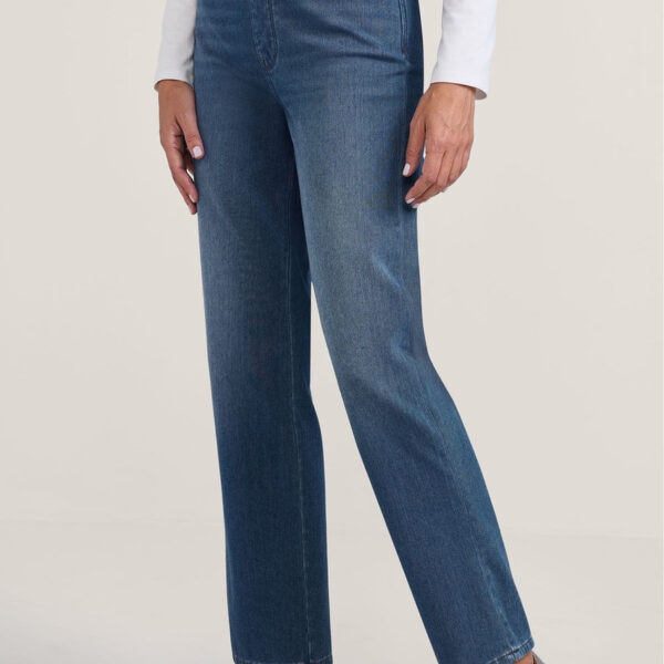 Comfort Knit Denim Straight Pull On Jeans